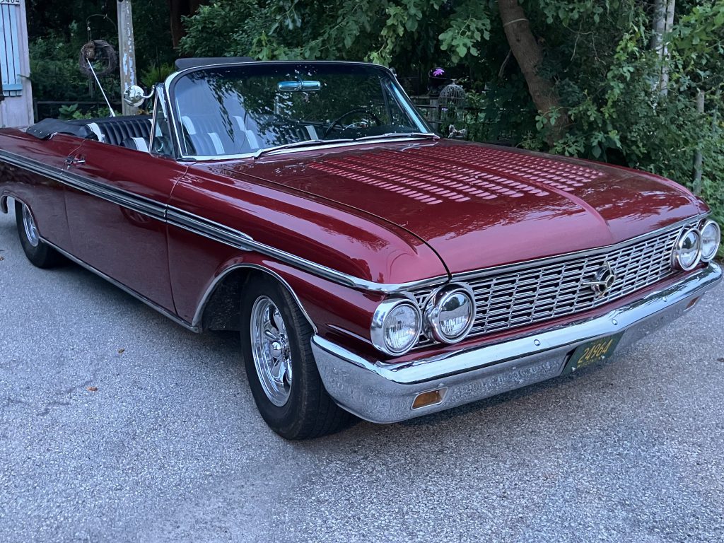 An image of a red Ford Galaxy - photo by Amy Logan